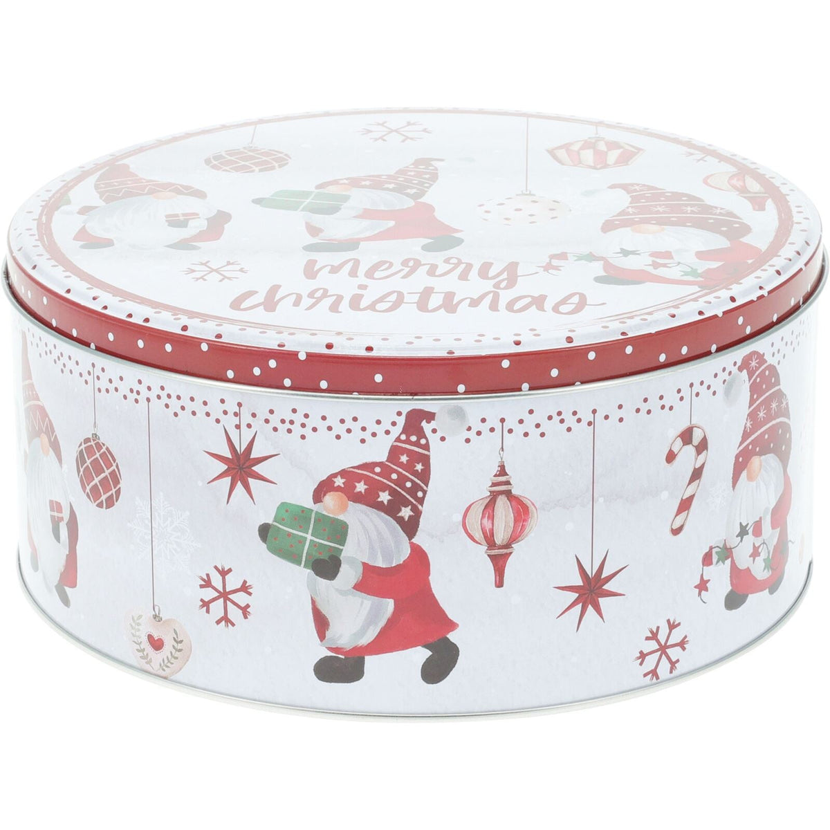 Set of 3 Christmas Gonk Storage Tins | 3-piece Gnome Round Kitchen Nesting Tins Biscuit Tin - Tophatter Daily Deals