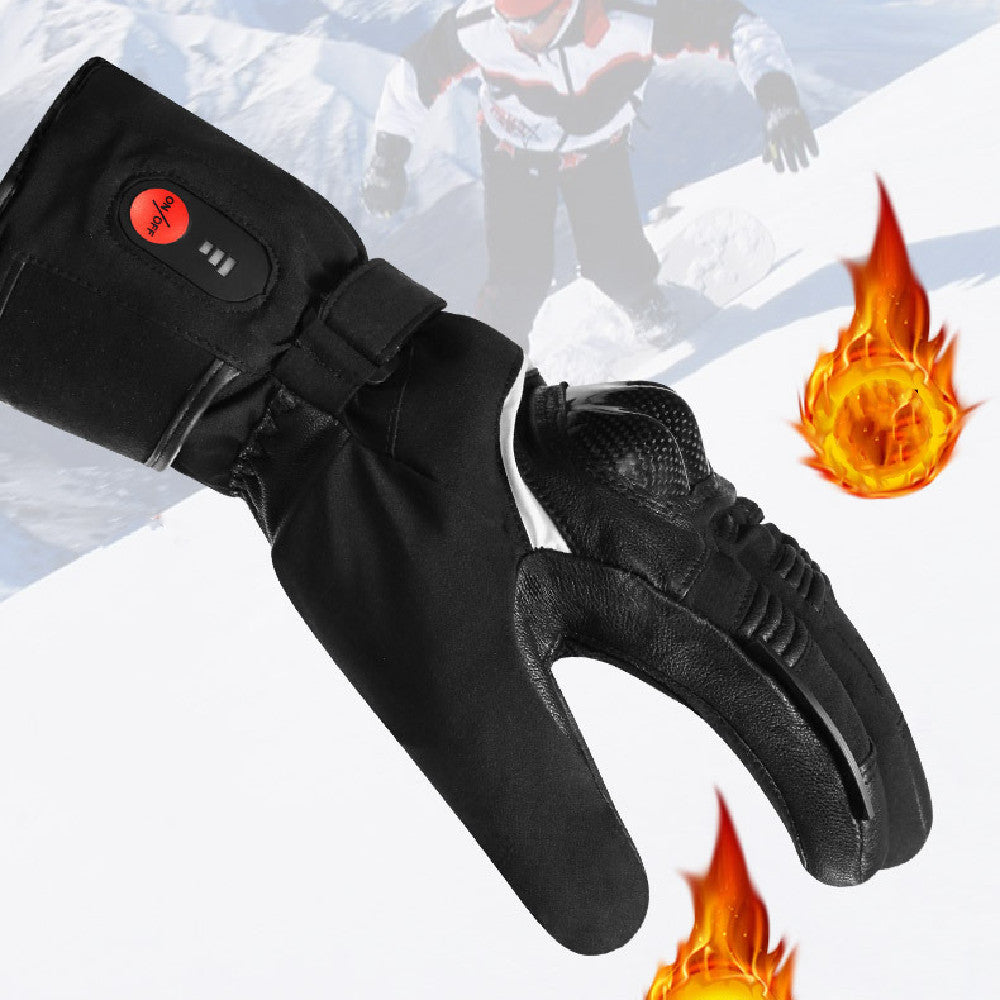 Autumn And Winter Warm Motorcycle Riding Gloves Lithium Battery Heating 0 - Tophatter Daily Deals