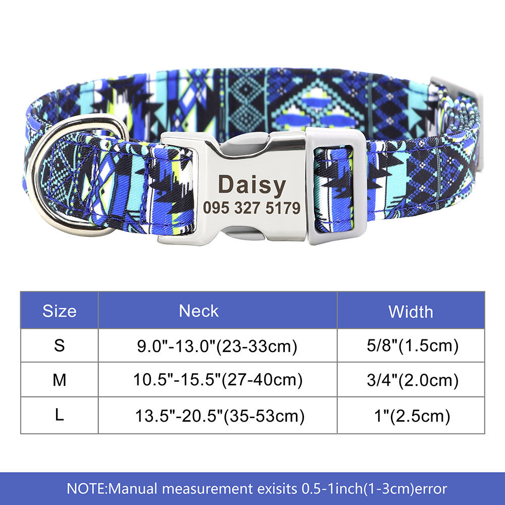 Adjustable Nylon Dog Collar Personalized Dogs Cat ID 337Blue 7 - Tophatter Daily Deals