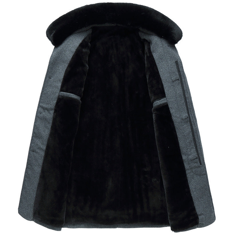 Warm Men's Wool Coat - Tailored Mid Thigh, Wool, For Winter 3D Changing Face Moving Picture Frame - Tophatter Daily Deals