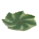 Reactive Glaze Holly Foliage Christmas Plate | Festive Ceramic Side Plate 22cm Plate - Tophatter Daily Deals