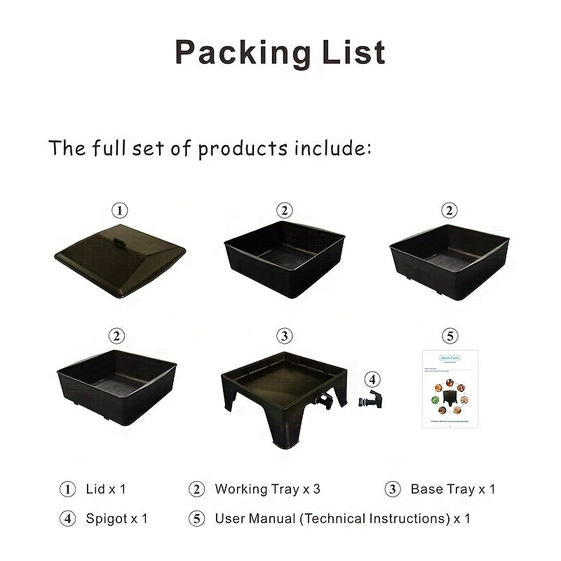 Worm Composting Bin 3-Tier Waste Converter Outdoor > Others - Tophatter Daily Deals