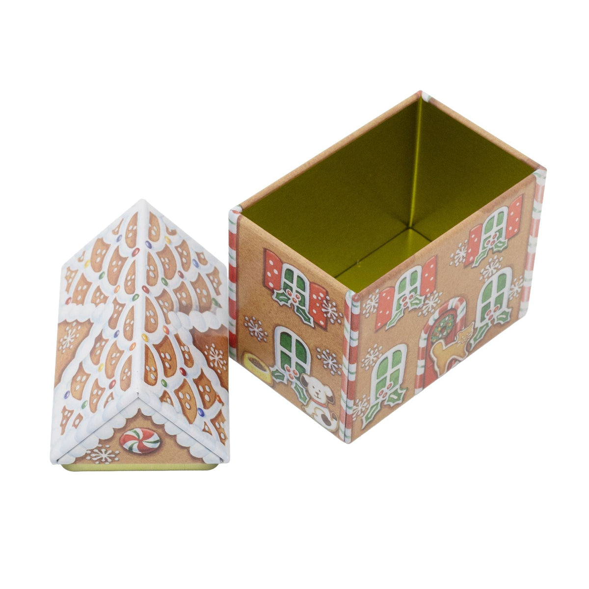 Dana Kubrik Small Gingerbread House Tin | Festive Christmas Storage Tin Tin - Tophatter Daily Deals