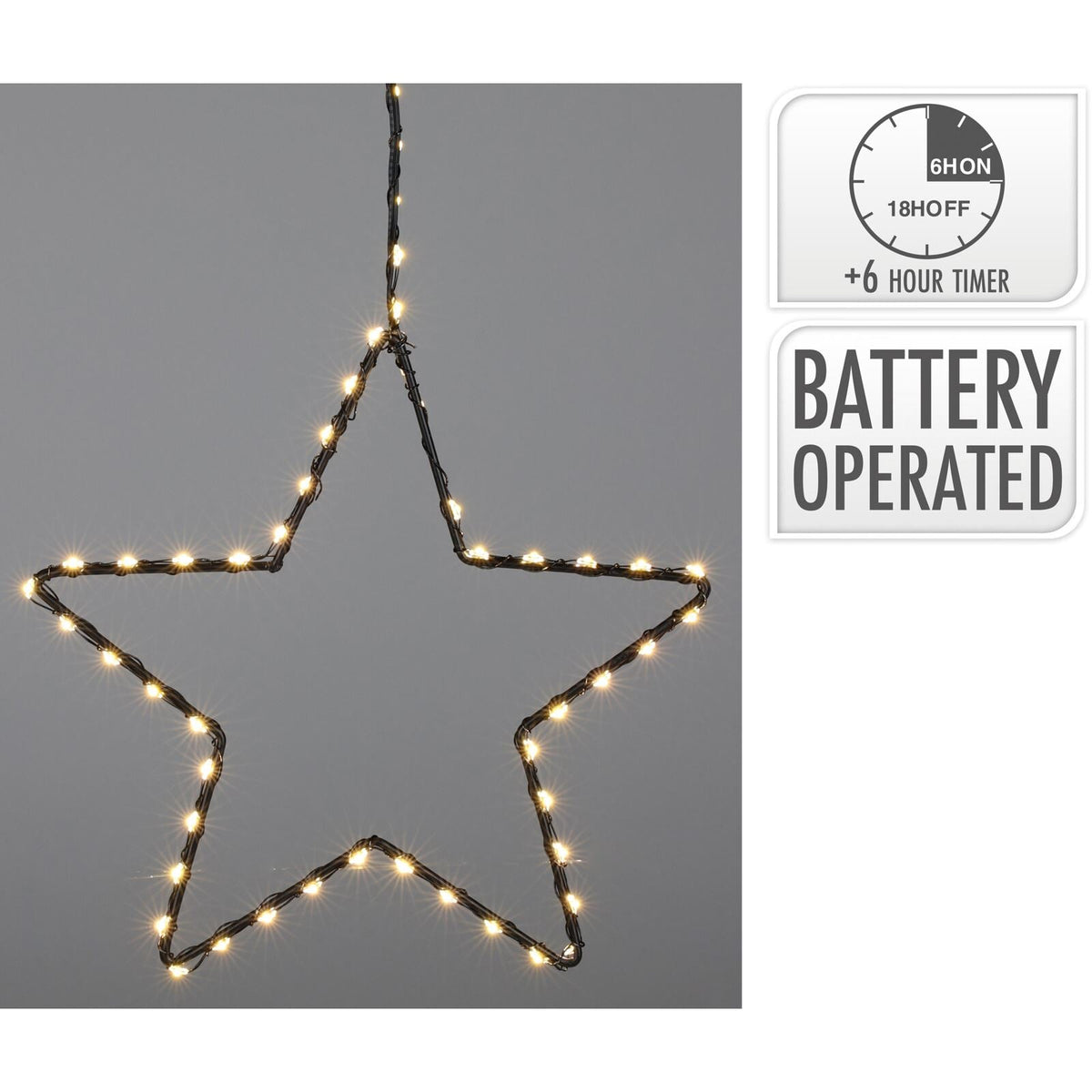 Small Silhouette LED Christmas Star | 52 LED Star Light Window Decoration - 20cm LED Light - Tophatter Daily Deals