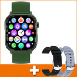 Bluetooth Sports Smartwatch Blood Pressure Blood Oxygen Monitoring Army Green With 2PCS Watch Strap 0 - Tophatter Daily Deals
