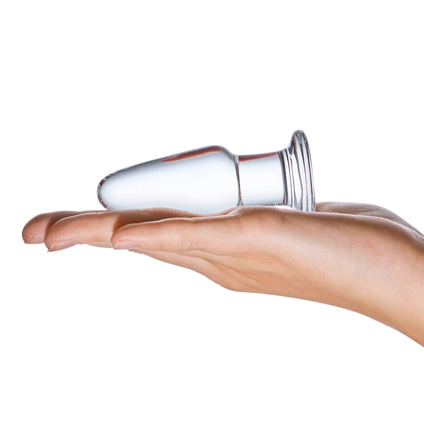 Glas 3.5 Inch Clear Hand Blown Glass Butt Plug with Tapered Tip for Beginner-Friendly Anal Play > Glass > Toys - Tophatter Daily Deals