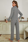 Checkered Button Front Top and Pants Loungewear Set Loungewear Sets - Tophatter Daily Deals