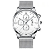 Mens Business Luxury Watches For Men Mesh Band Quartz Watch Silver White Watches - Tophatter Daily Deals