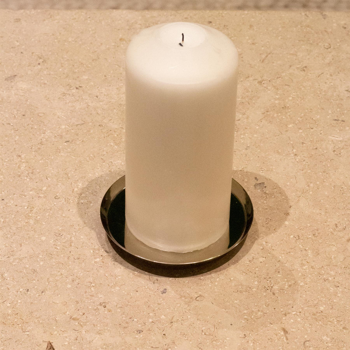 Silver Round Metal Spike Candle Holder Pillar Candle Plate Stand 10cm Candle Holder - Tophatter Daily Deals