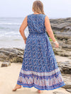 Plus Size Tied Printed Sleeveless Maxi Dress Casual Dresses - Tophatter Daily Deals