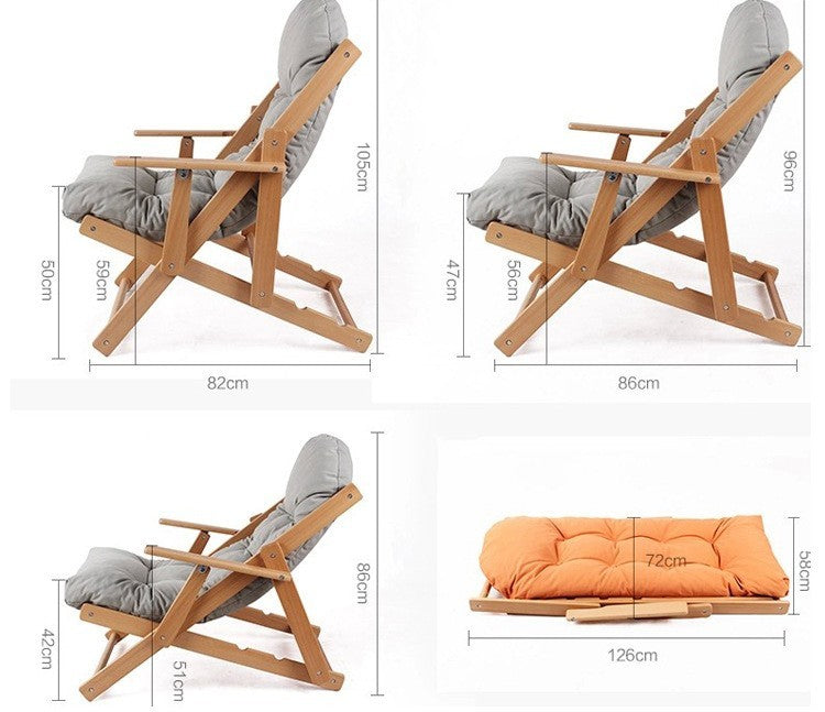 Beech Recliner Folding Chair 0 - Tophatter Daily Deals