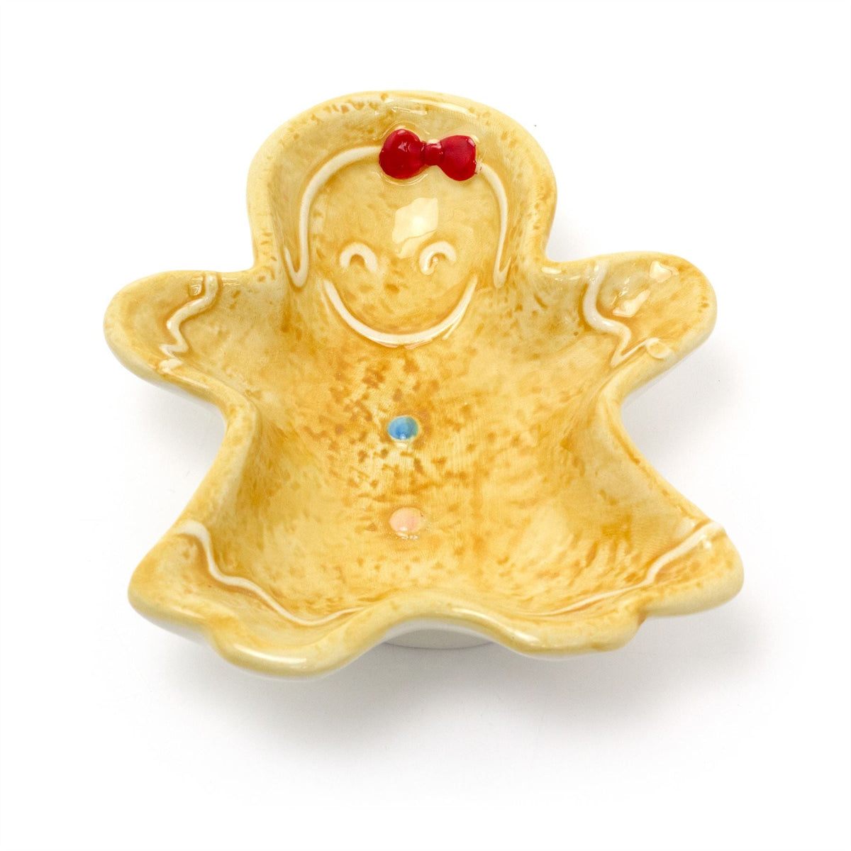 Ceramic Gingerbread Cookie Shaped Christmas Snack Bowl | Festive Serving Dish Bowl - Tophatter Daily Deals