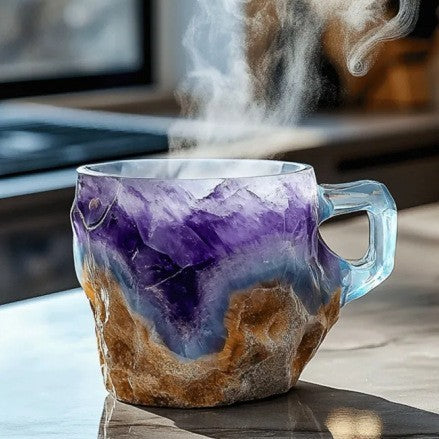 400ml Resin Mineral Crystal Coffee Mugs With Handles Elegant Fake Mineral Crystal Cup For Workplace Home Decor Christmas Gift Kitchen Gadgets BZ015 10cm High 0 - Tophatter Daily Deals