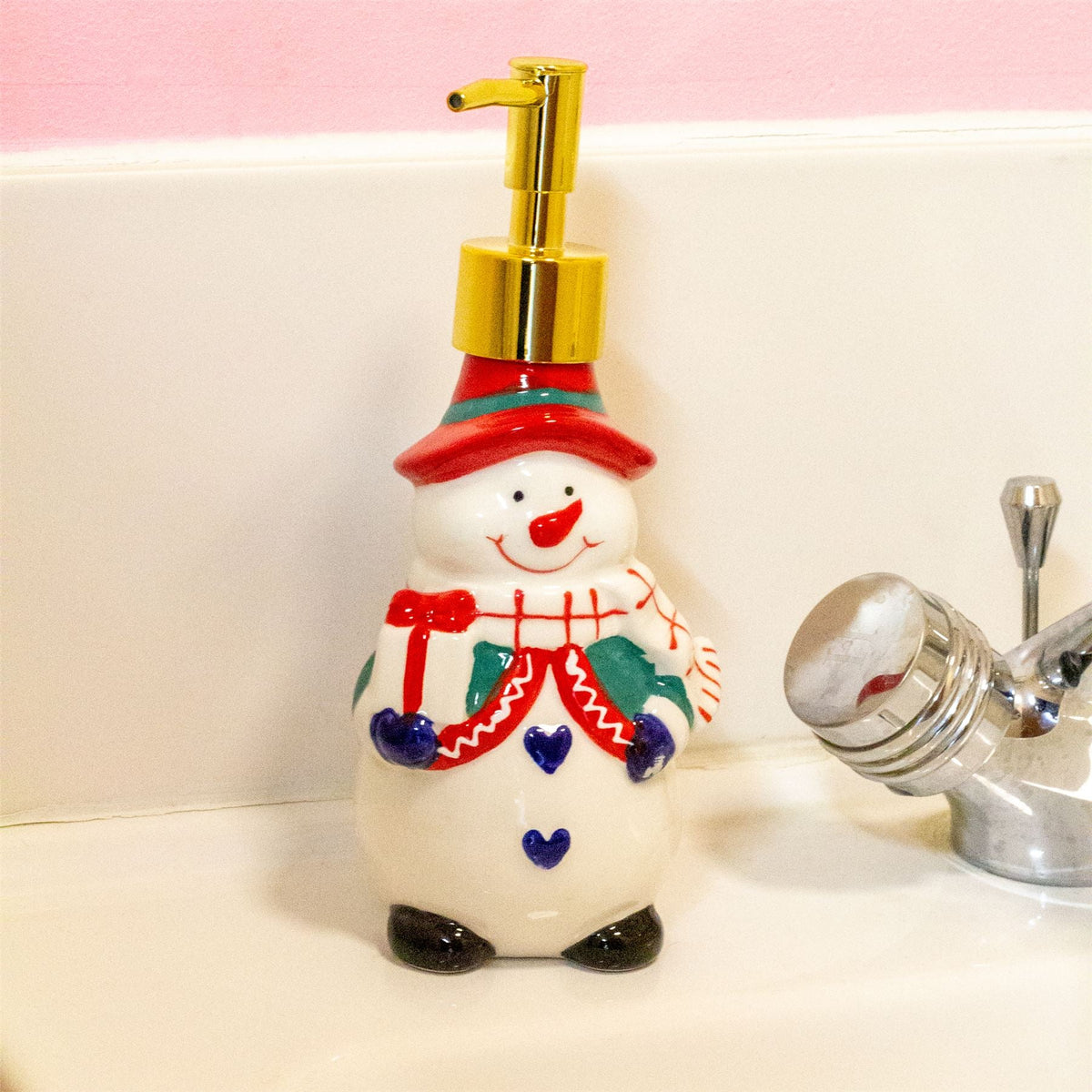 Christmas Character Soap Dispenser | Ceramic Hand Wash Bathroom Soap Dispenser Soap Dispenser - Tophatter Daily Deals