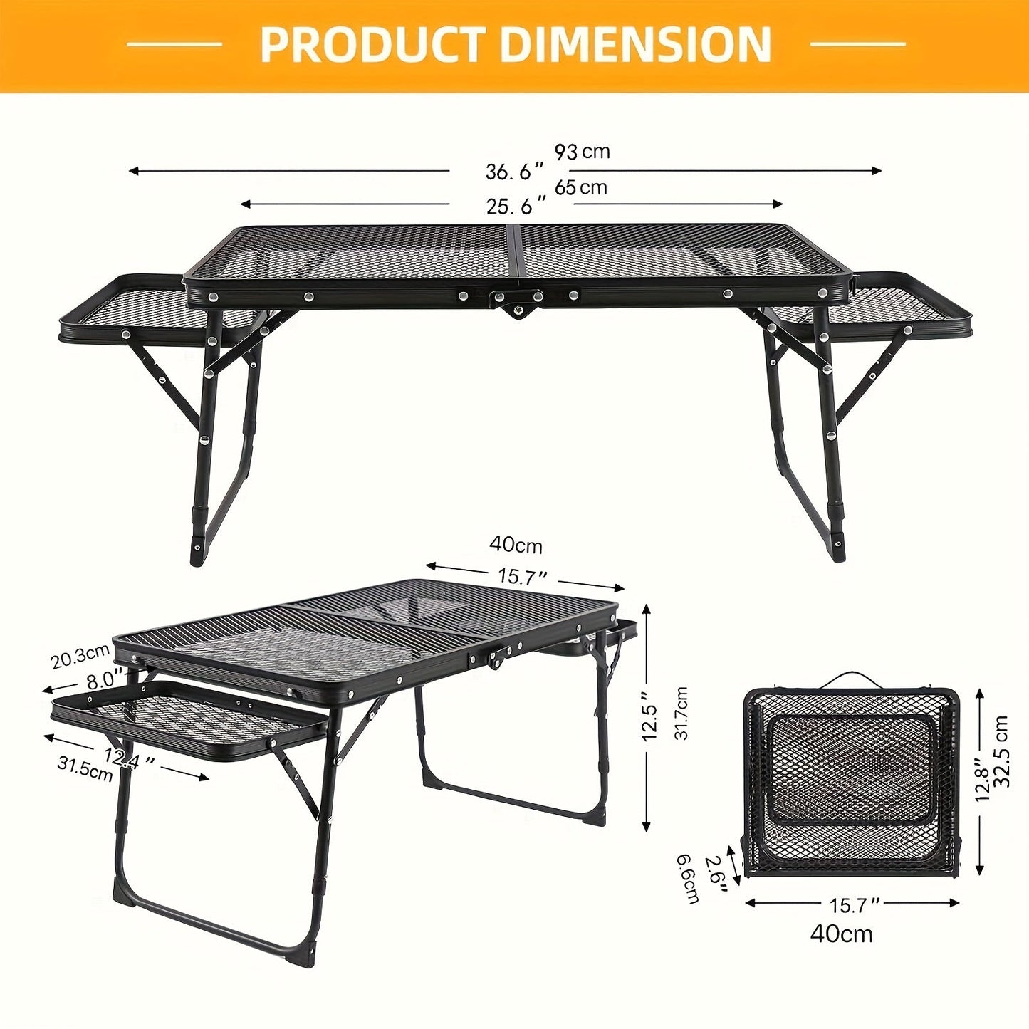 Camping Table with Extendable Wings & Mesh Top Camping & Hiking - Tophatter Daily Deals