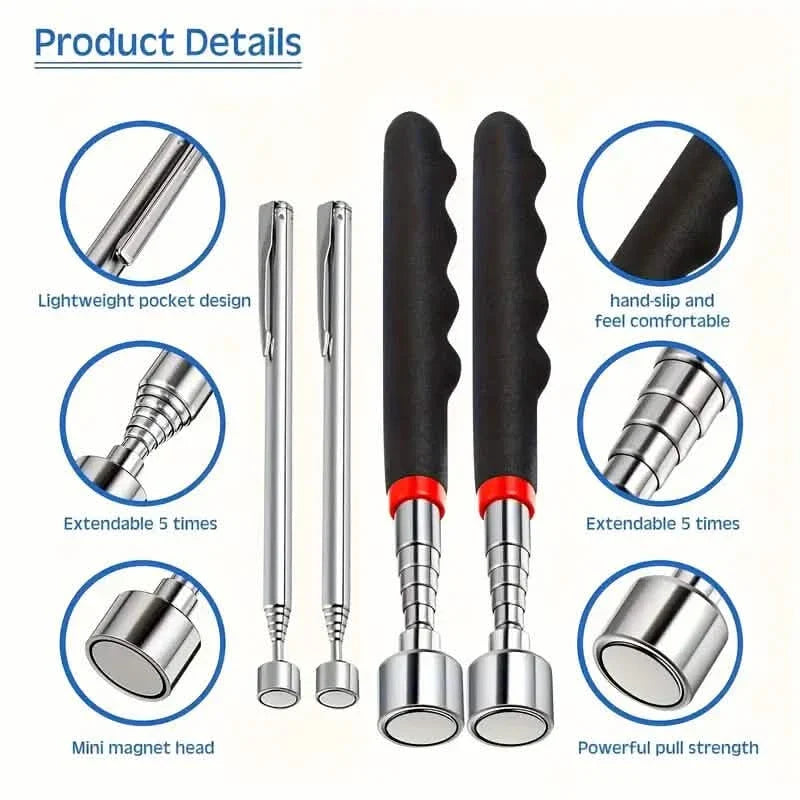 3-in-1 Telescopic Magnetic Grabber Tool – Stainless Steel, Non-Electric Home Improvement - Tophatter Daily Deals