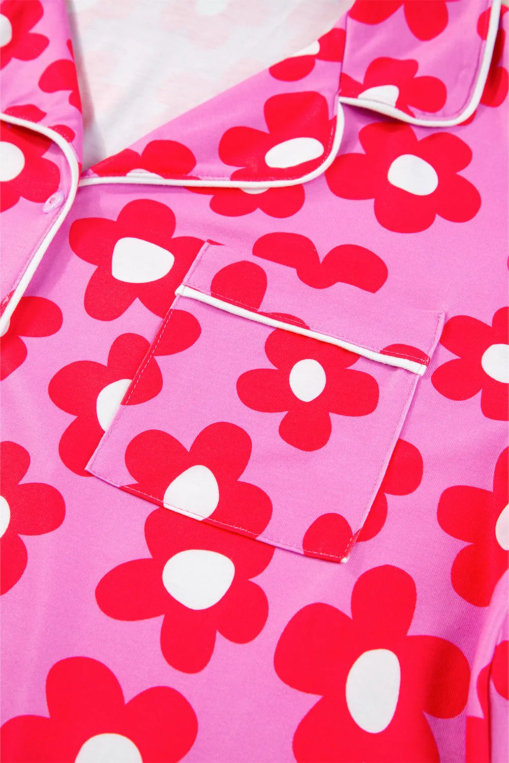 Flower Print Short Sleeve Shirt Pajamas Set Loungewear & Sleepwear/Sleepwear - Tophatter Daily Deals