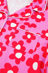 Flower Print Short Sleeve Shirt Pajamas Set Loungewear & Sleepwear/Sleepwear - Tophatter Daily Deals