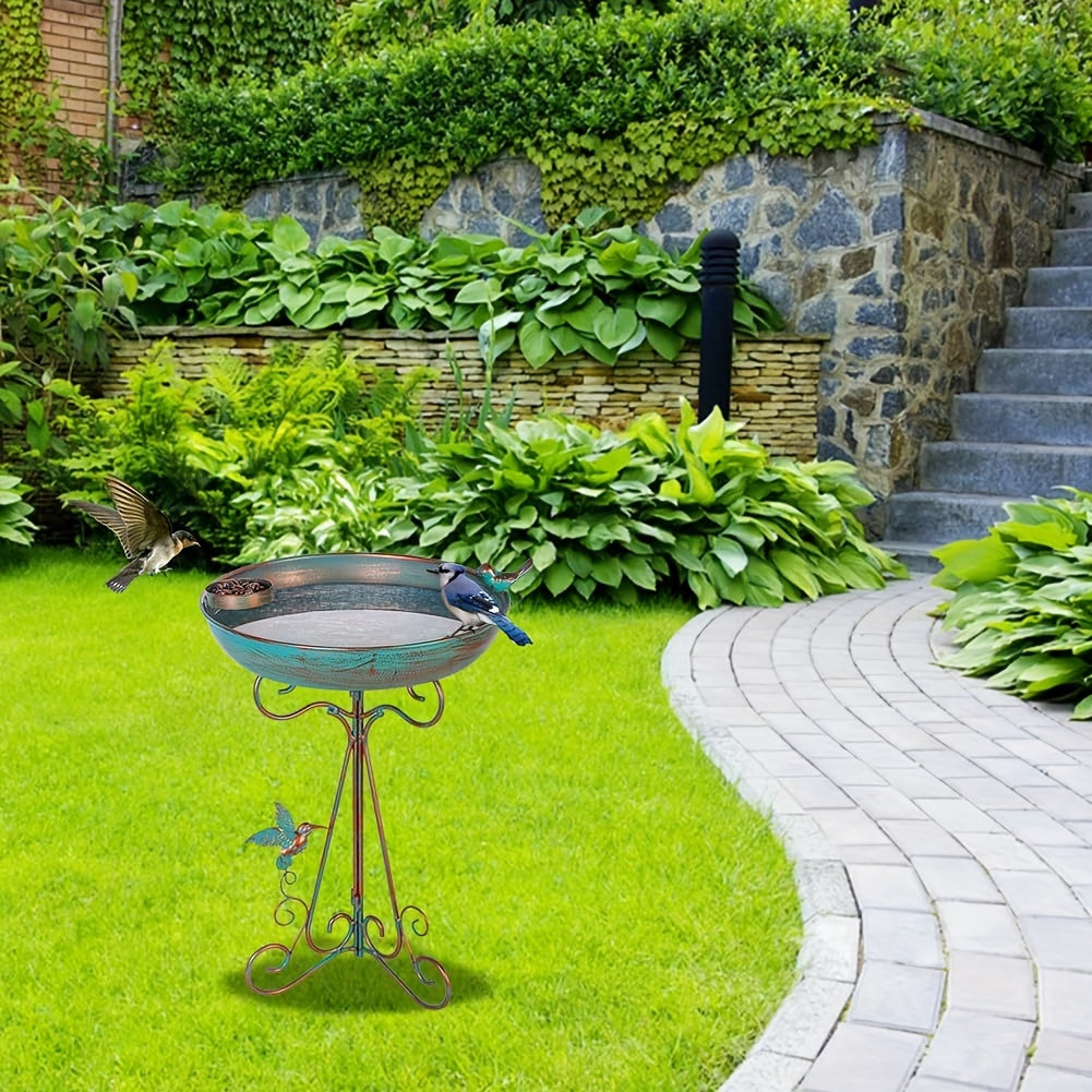 Bird Bath with Feeder Pedestal Garden Ornaments - Tophatter Daily Deals