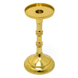 Gold Metal Dinner Candlestick | Pillar Candle Holder Aluminium Candlestick 20cm Candlestick - Tophatter Daily Deals