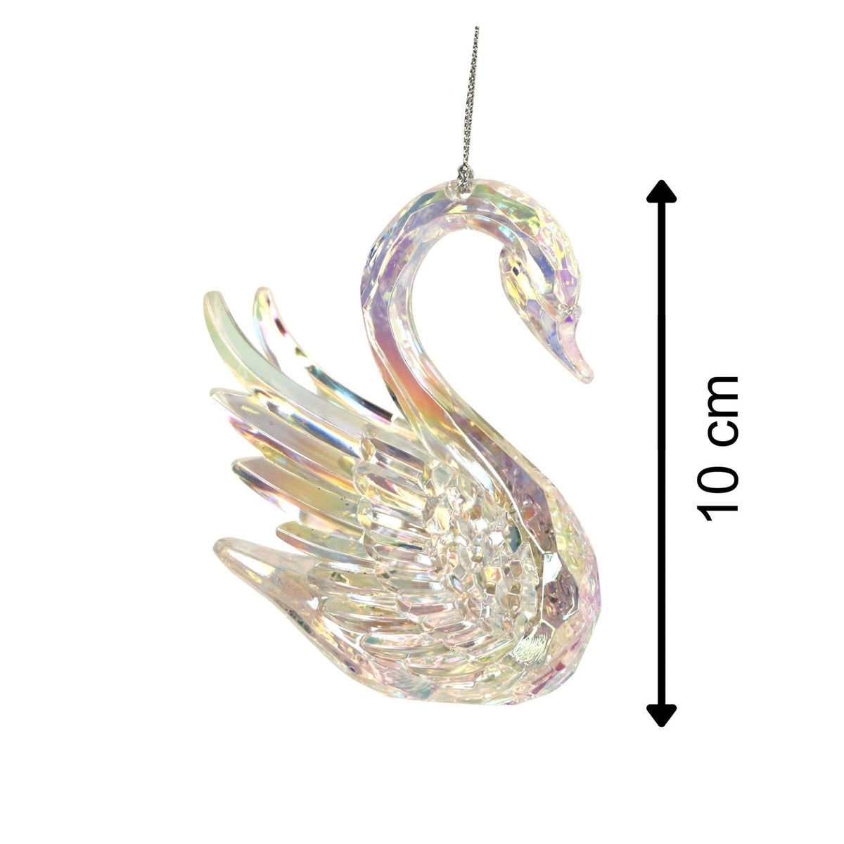 Rainbow Iridescent Swan Christmas Bauble | Bird Christmas Tree Ornament - 10cm Baubles - Tophatter Daily Deals