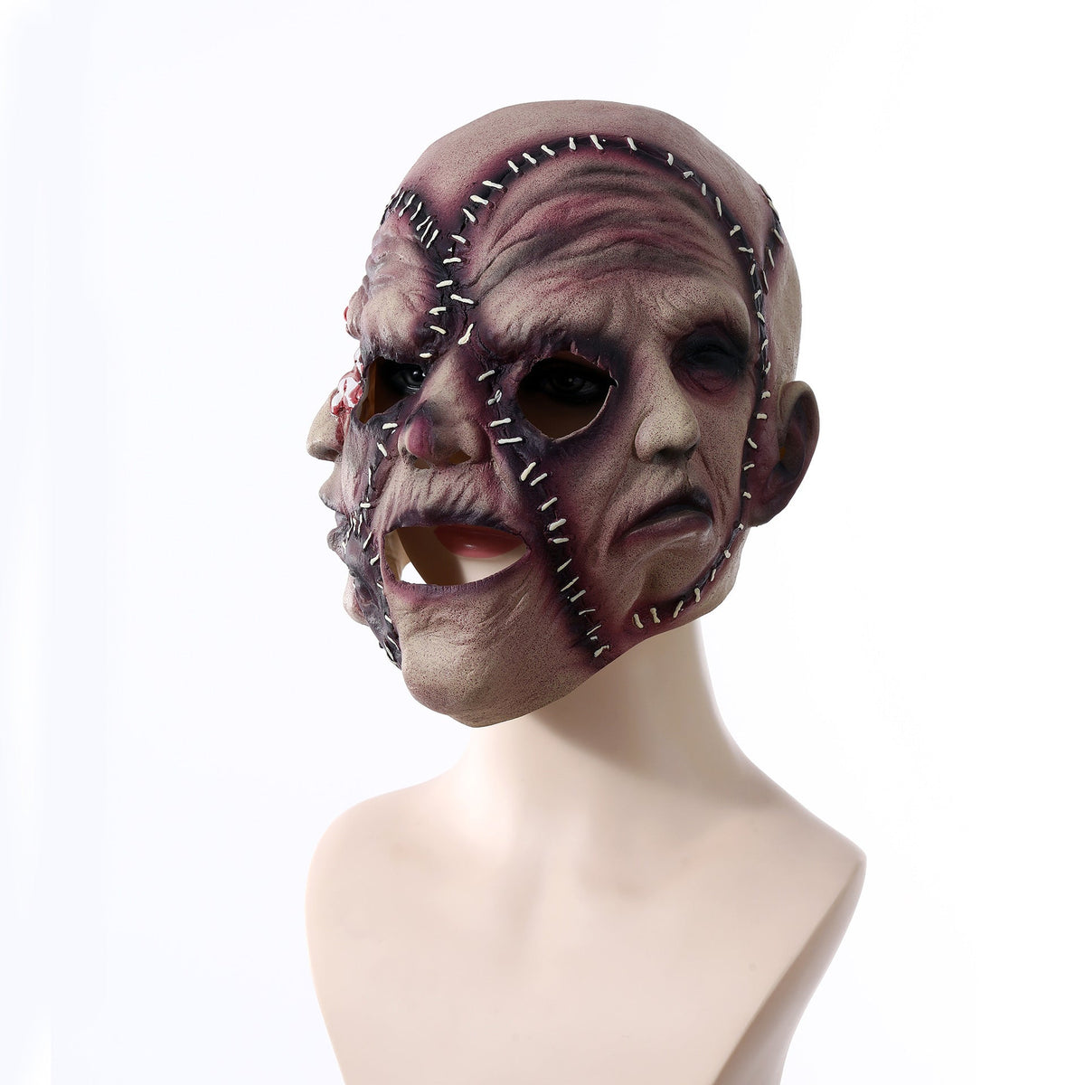 Halloween Mask Three Sided Grimace Latex Cosplay Prop 3D Changing Face Moving Picture Frame - Tophatter Daily Deals