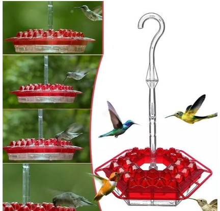 Hummingbird Feeder Ant Proof Outdoor Hanging Perch Hex - Tophatter Daily Deals