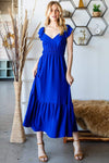 Reborn J Tie Back Sleeveless Ruffled Midi Dress Royal Casual Dresses - Tophatter Daily Deals