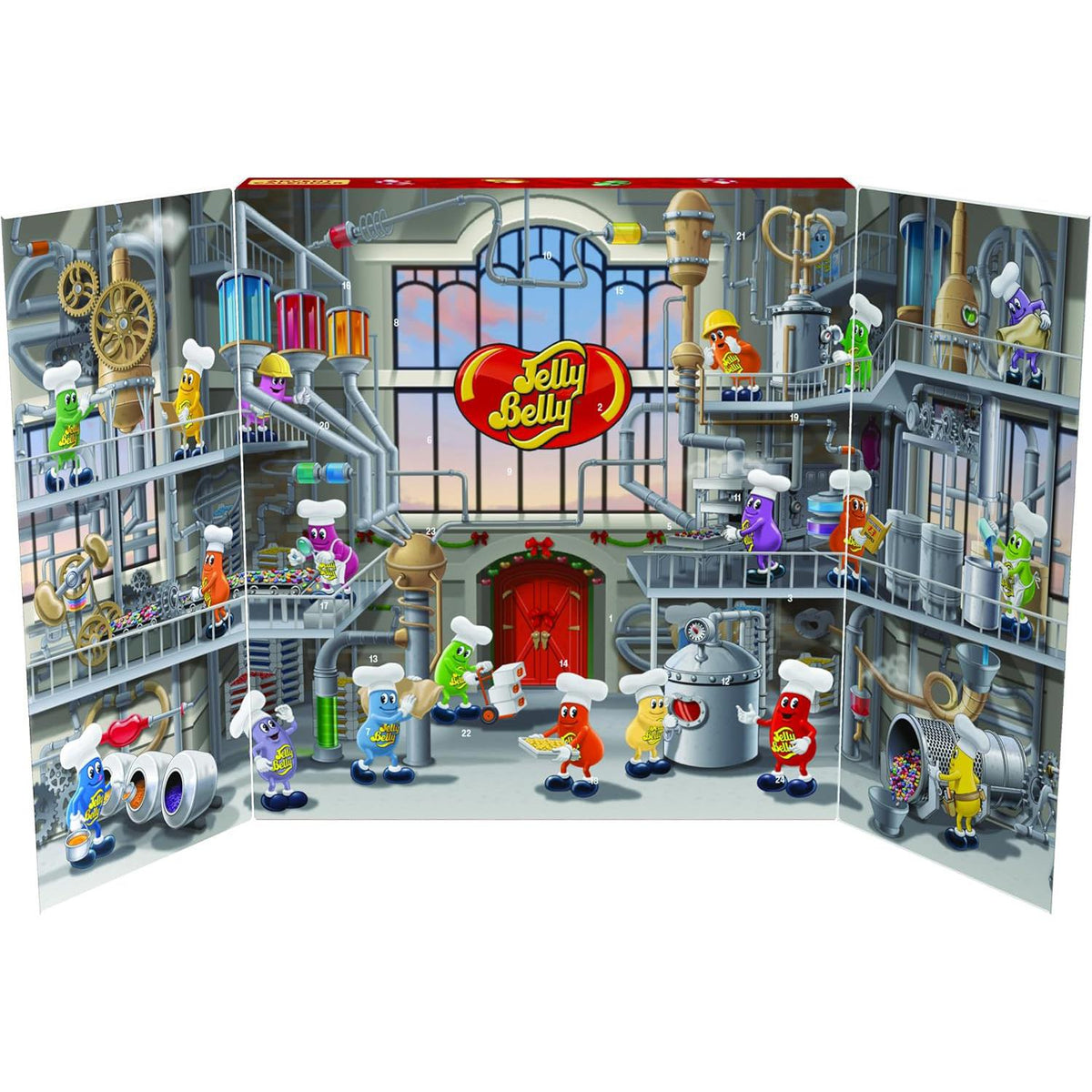 Jelly Belly Christmas Jumbo Factory Christmas Advent Calendar with 24 Bags Advent Calendar - Tophatter Daily Deals
