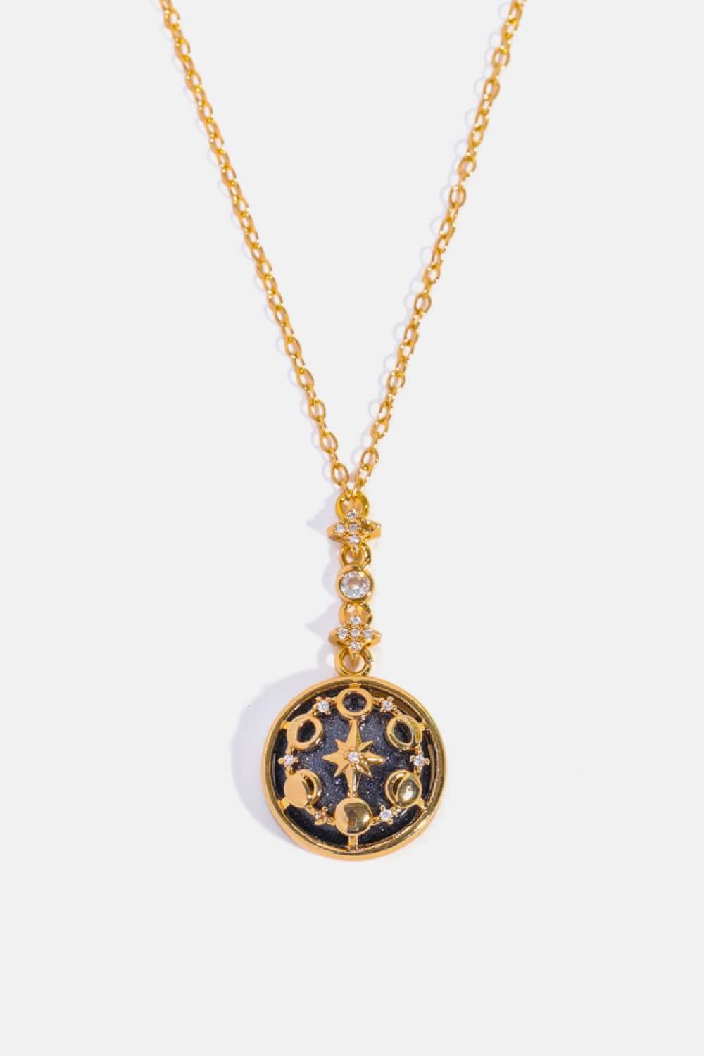 Vintage Blue Sandstone Pendant Copper Necklace Gold One Size Necklaces - Tophatter Daily Deals