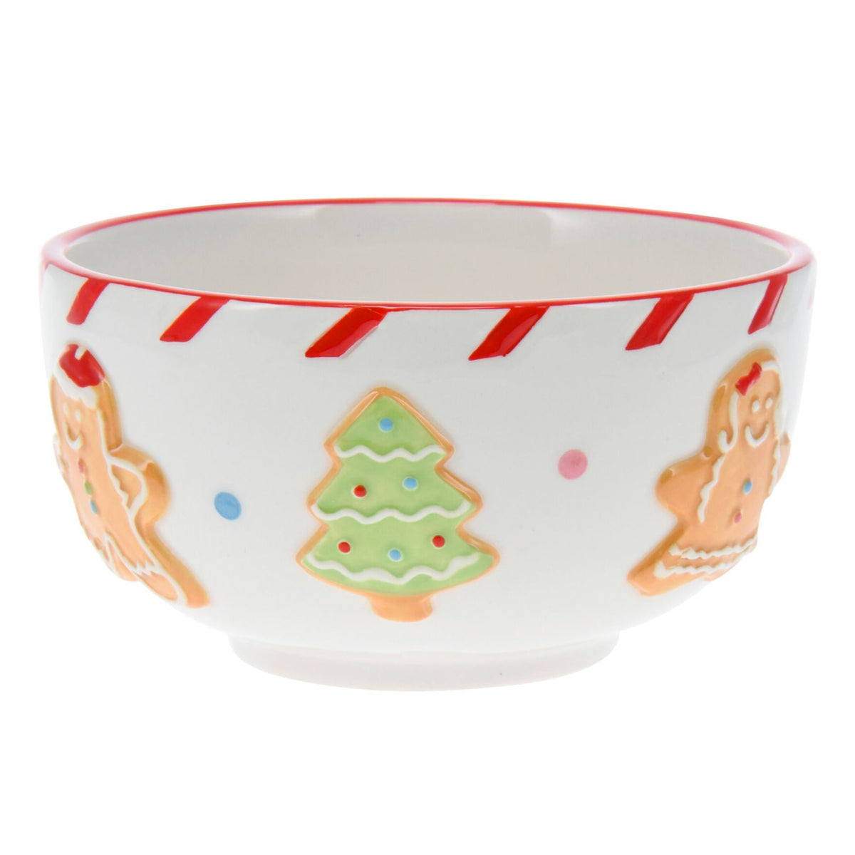 Ceramic Christmas Gingerbread Bowl | Perfect for Snacks, Soups, or Desserts 14cm Bowl - Tophatter Daily Deals