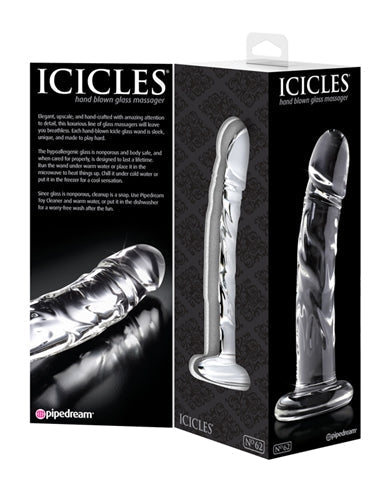 Icicles Clear Glass Massager with Curved G-Spot and P-Spot Stimulator > Glass > Dildos - Tophatter Daily Deals