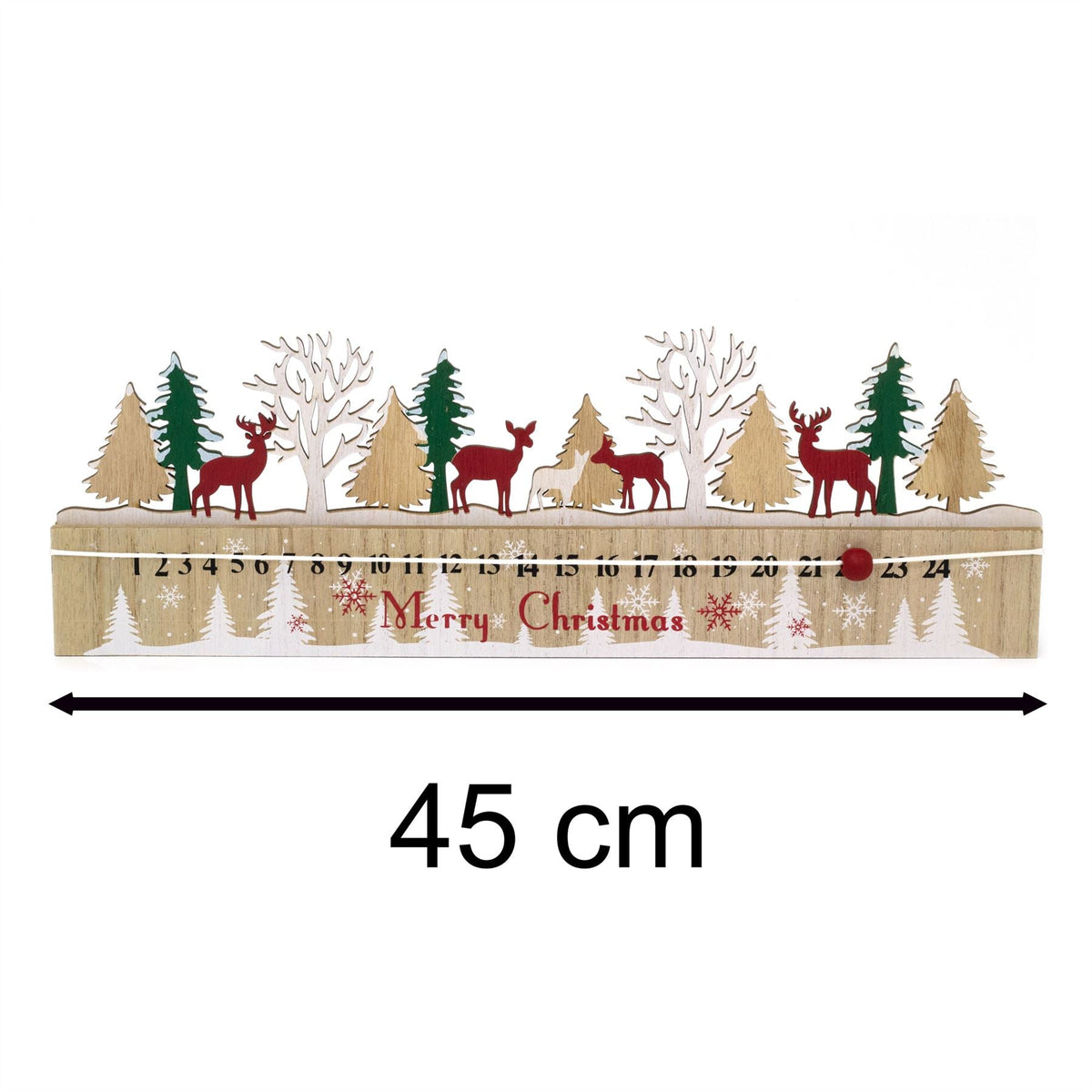 Alpine Scene Wooden Christmas Advent Calendar | Reindeer Advent Calendar - 45cm Advent Calendar - Tophatter Daily Deals