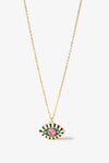 Evil Eye Pendant Gold Plated Chain Necklace Stripe One Size Necklaces - Tophatter Daily Deals