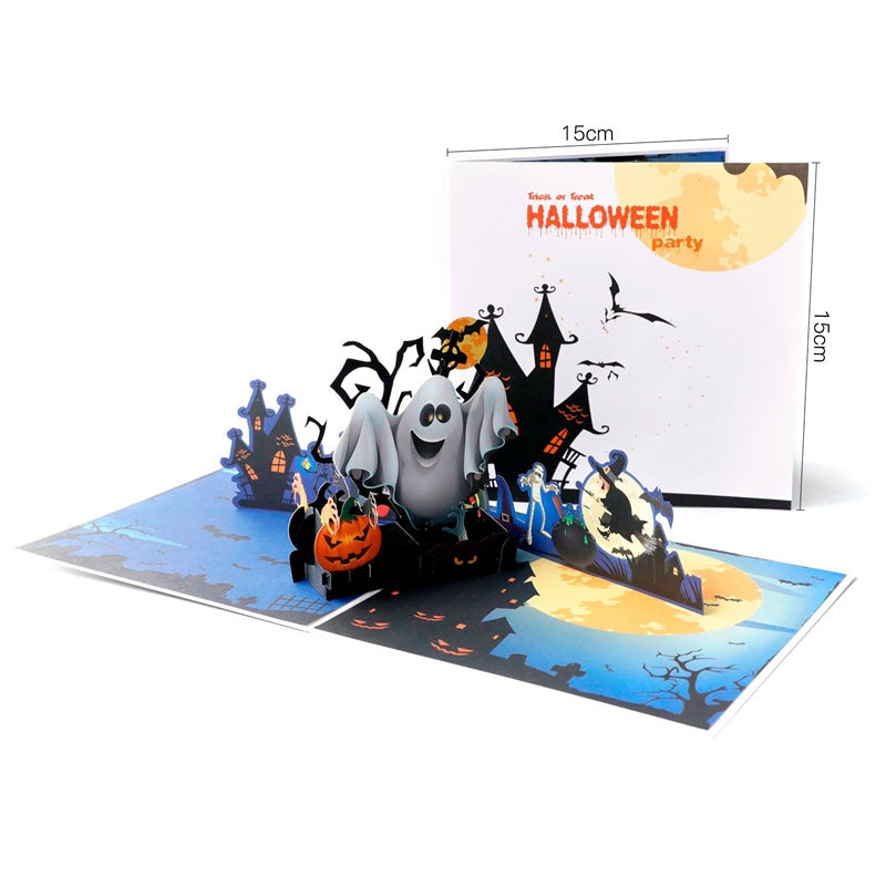 3d Christmas Greeting Card Stereo Christmas Tree Card Creative Ghost Pumpkin 0 - Tophatter Daily Deals
