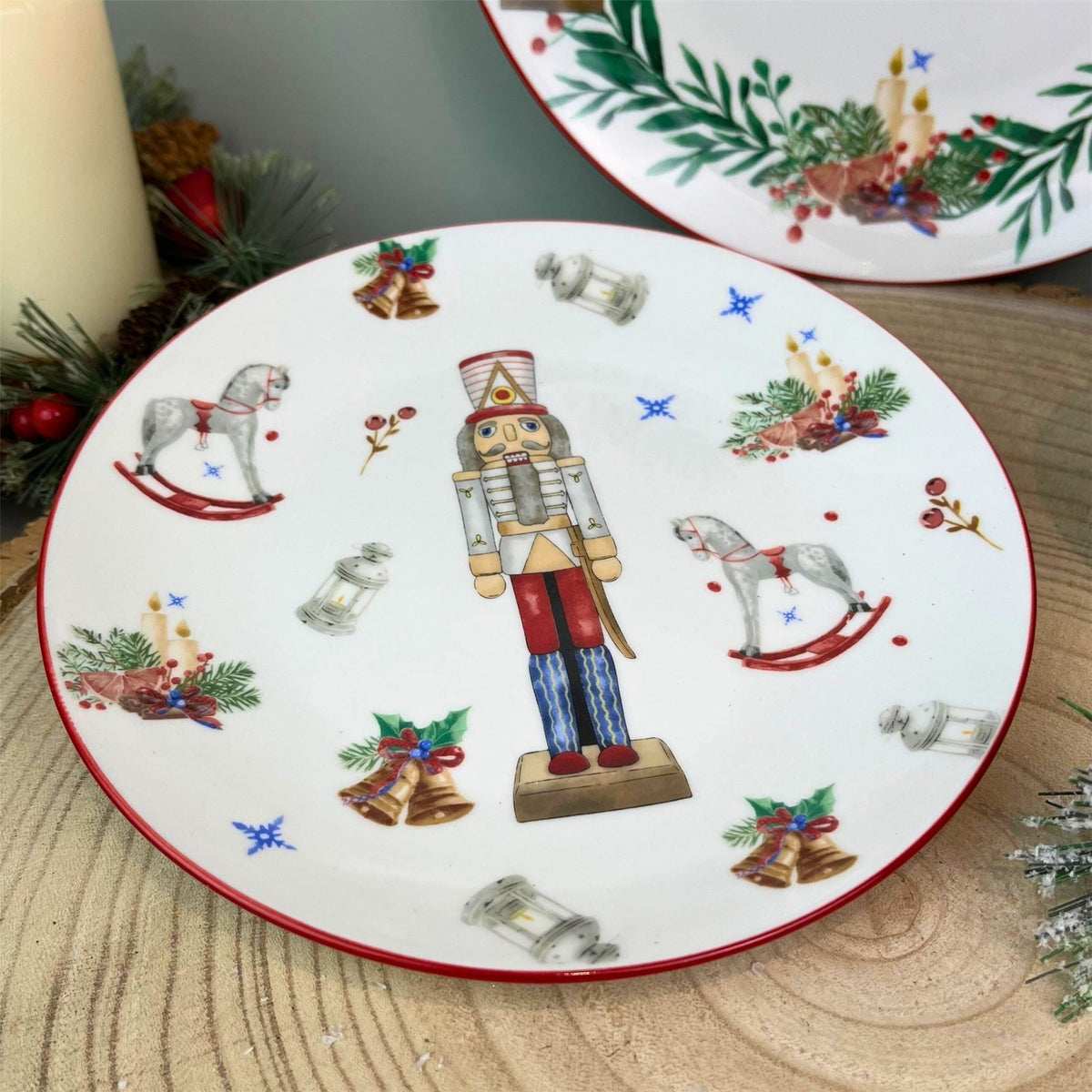 Christmas Nutcracker Side Plate | Traditional Festive Ceramic Snack Plate 19.5cm Plate - Tophatter Daily Deals