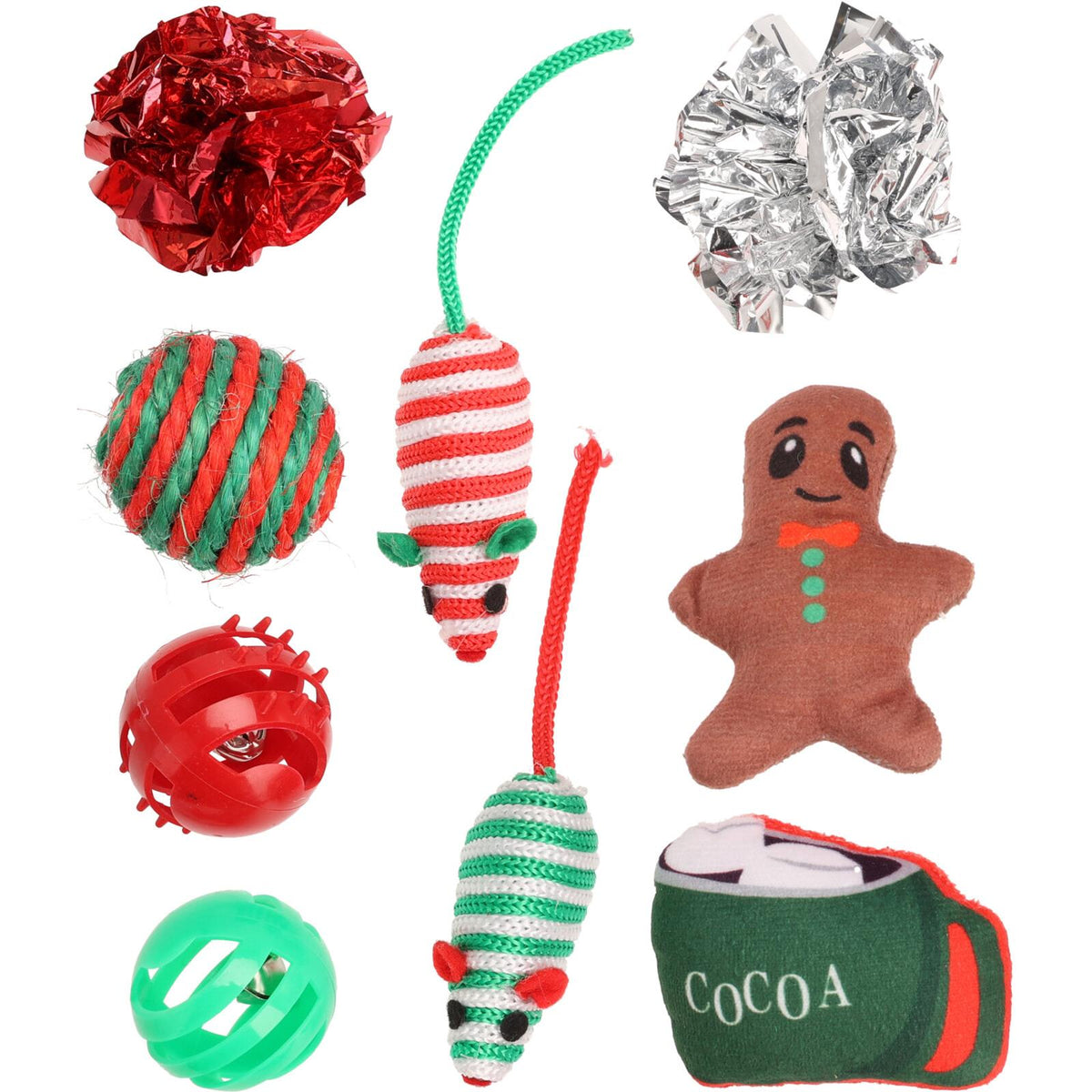 Cat Toy Advent Calendar | 9-Piece Festive Countdown Christmas Cat Toys Advent Calendar - Tophatter Daily Deals