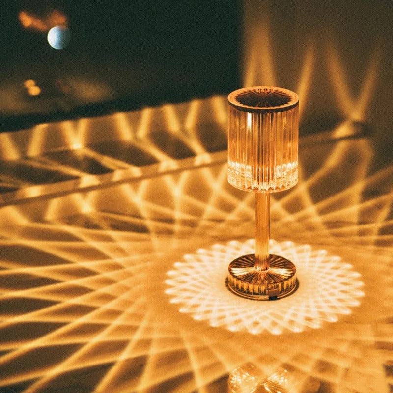 Bar Restaurant Table Atmosphere Table Lamp LED Charging Acrylic Crystal Table Lamp Touch Bedside Night Light 0 - Tophatter Daily Deals