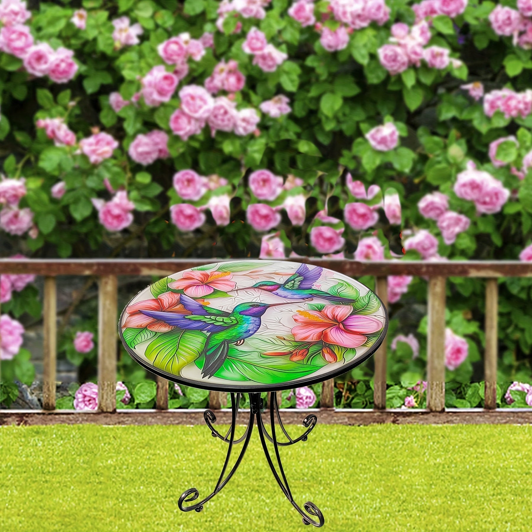 Round Metal Side Table Hummingbird Furniture > Outdoor > Outdoor Tables - Tophatter Daily Deals