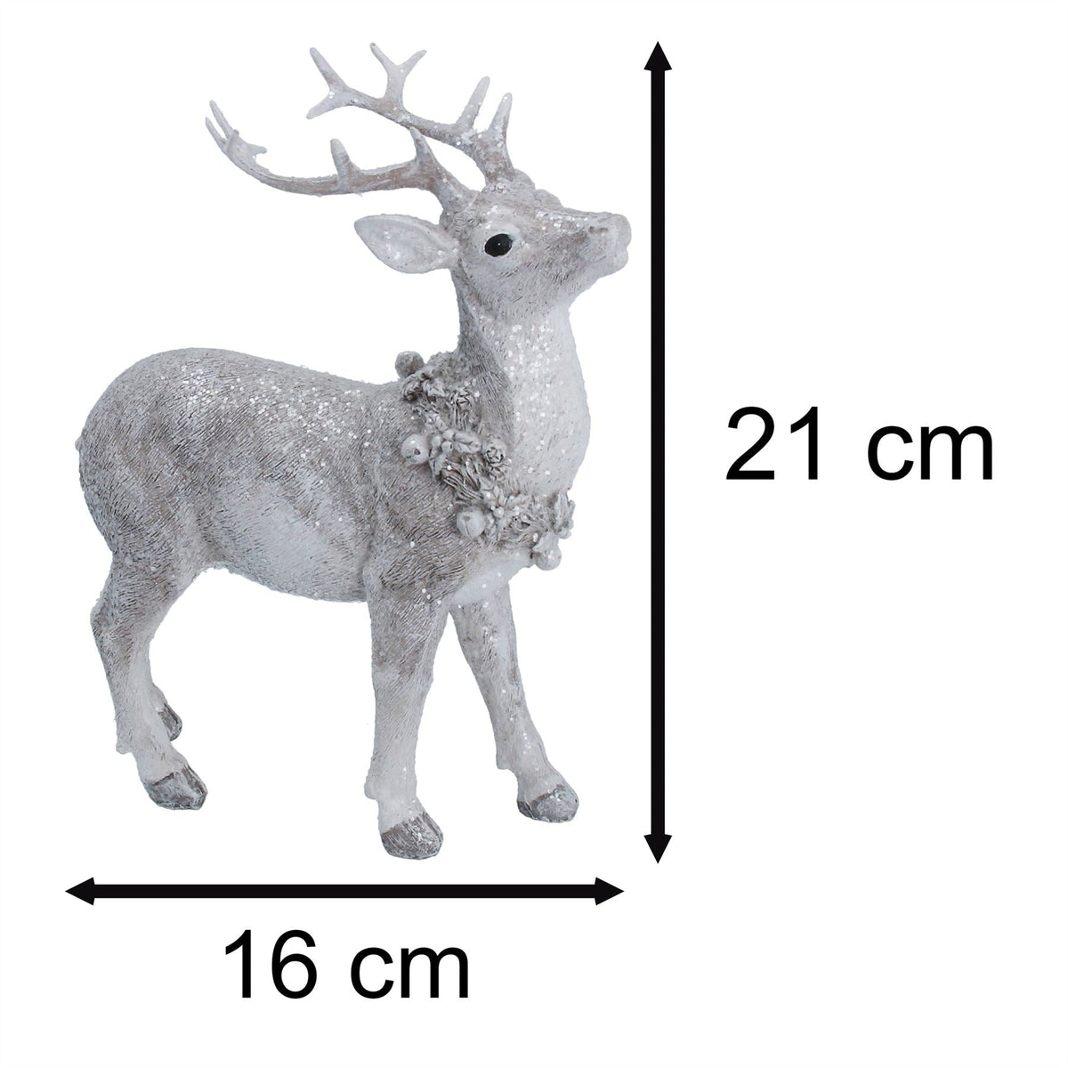Beautiful Resin Reindeer Ornament | Deer Stag Figurine Christmas Statue - 21cm Ornament - Tophatter Daily Deals