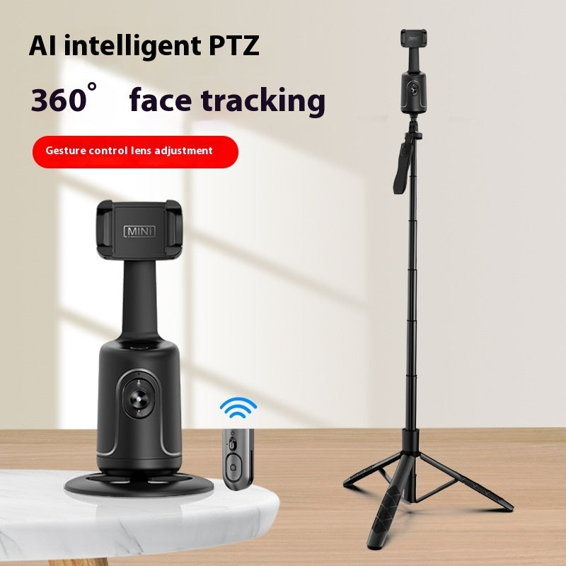 360 Auto Face Tracking Gimbal AI Smart Gimbal Face Tracking Auto Phone Holder For Smartphone Video Vlog Live Stabilizer Tripod P01Bracket Edition Black 4 - Tophatter Daily Deals