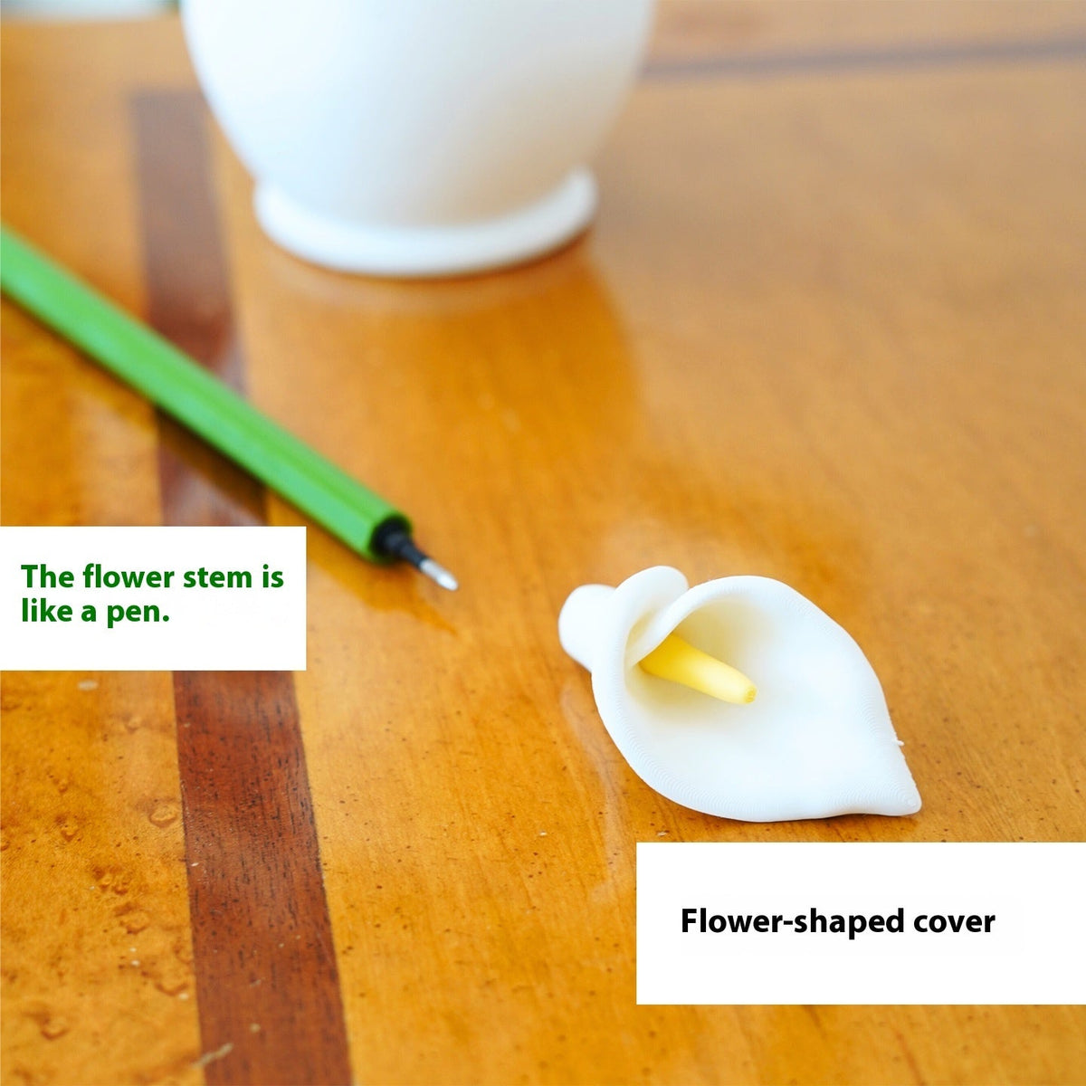 Calla Lilies Pen & Bookmark Vase Set Decor - Tophatter Daily Deals