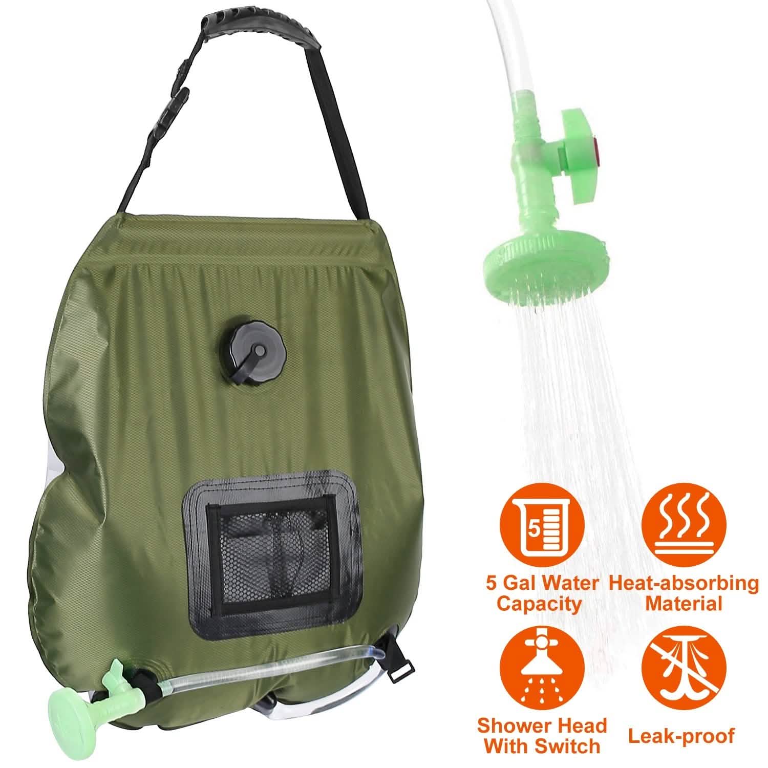 5Gal Solar Heating Camping Shower Bag Outdoor Recreation - Tophatter Daily Deals