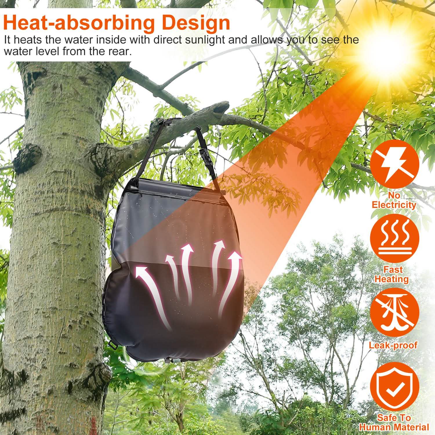 5Gal Solar Heating Camping Shower Bag Outdoor Recreation - Tophatter Daily Deals
