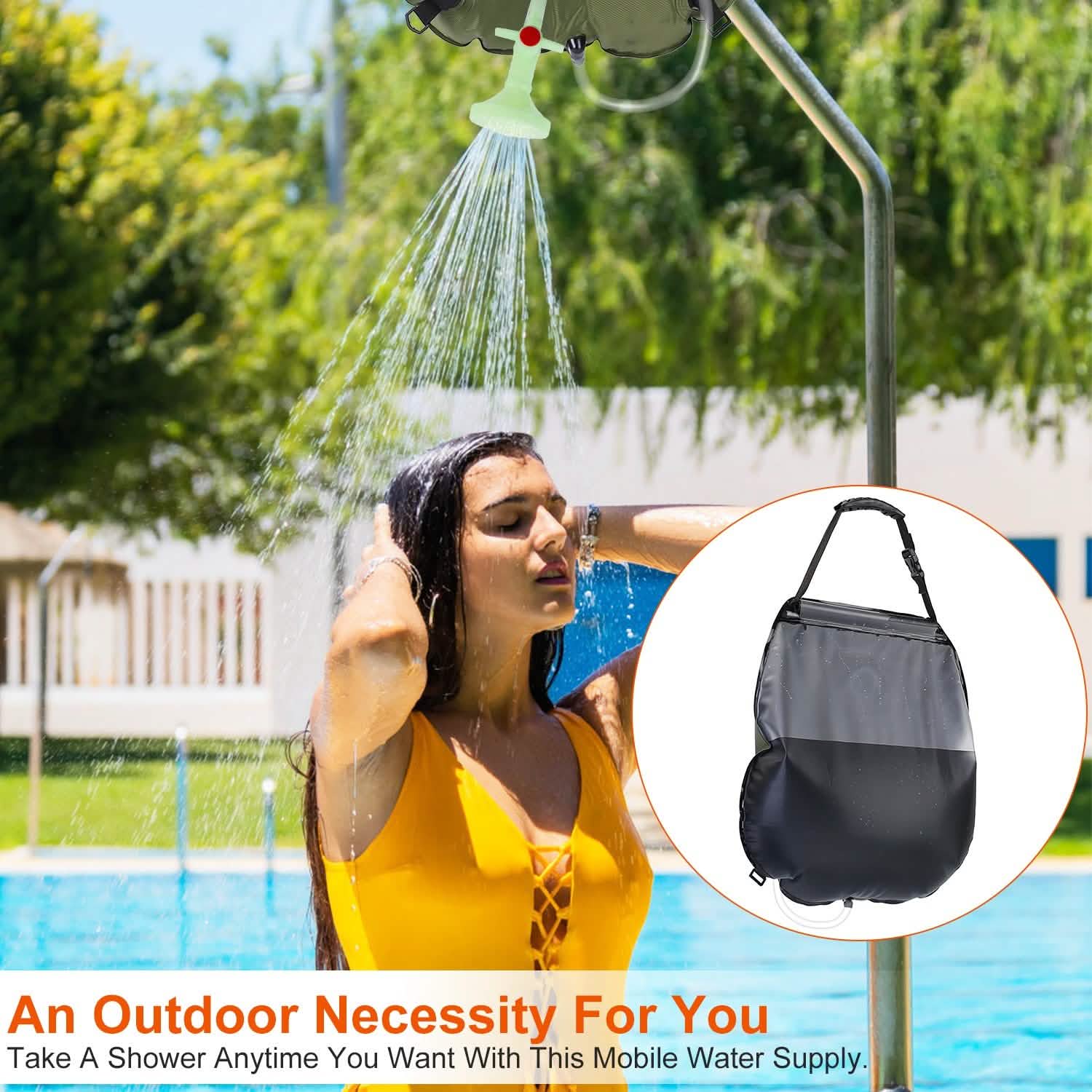 5Gal Solar Heating Camping Shower Bag Outdoor Recreation - Tophatter Daily Deals