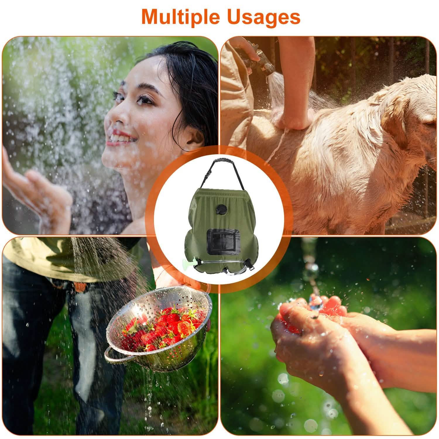 5Gal Solar Heating Camping Shower Bag Outdoor Recreation - Tophatter Daily Deals