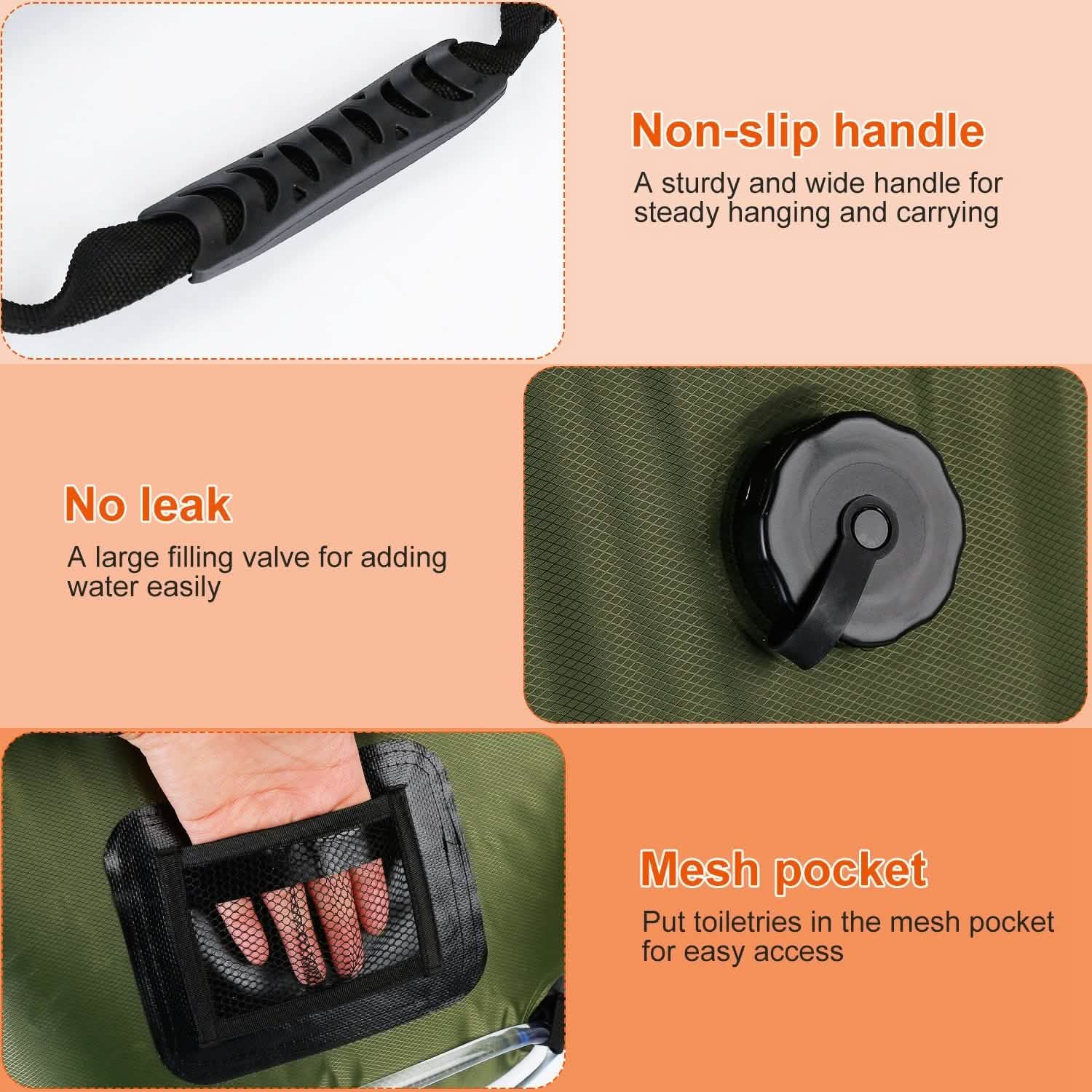 5Gal Solar Heating Camping Shower Bag Outdoor Recreation - Tophatter Daily Deals