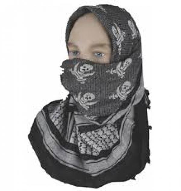 5ive Star Black White Jolly Roger Desert Scarf Tactical - Tophatter Daily Deals