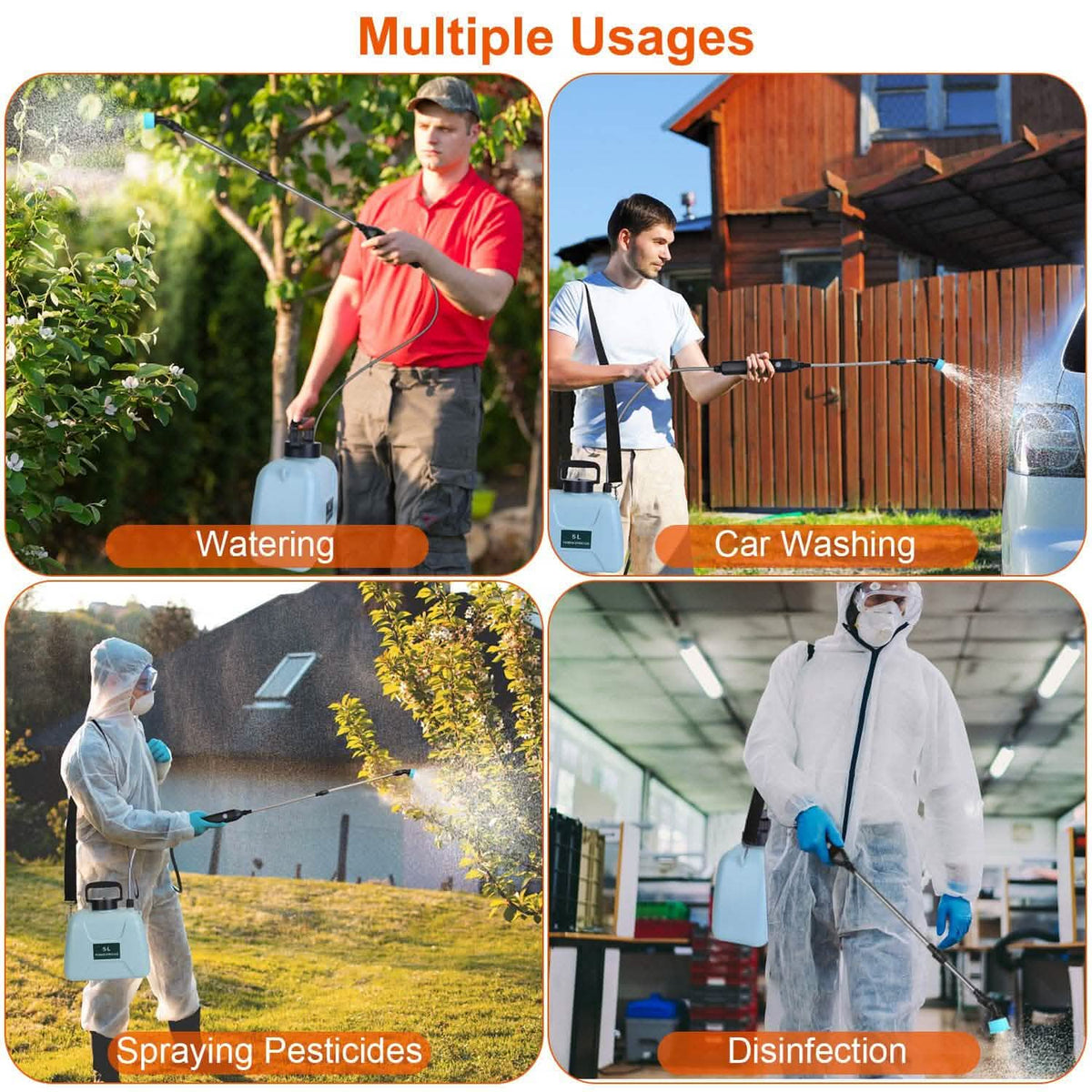 5L/1/3 Gallon Electric Plant Sprayer Telescopic Rechargeable with 3 Spray Sprouts Garden & Patio - Tophatter Daily Deals