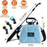 5L/1/3 Gallon Electric Plant Sprayer Telescopic Rechargeable with 3 Spray Sprouts Garden & Patio - Tophatter Daily Deals